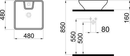 Раковина STWORKI накладная 48 K0101-2485 в Симферополе