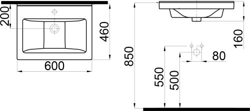 Мебельная раковина STWORKI 60 K0201-0605 в Симферополе