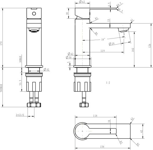 Смеситель для раковины STWORKI Рандерс HWM0501-A01BK в Симферополе