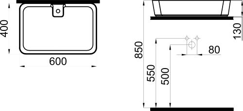 Раковина STWORKI накладная 60 K6001-0405 с сифоном в Симферополе